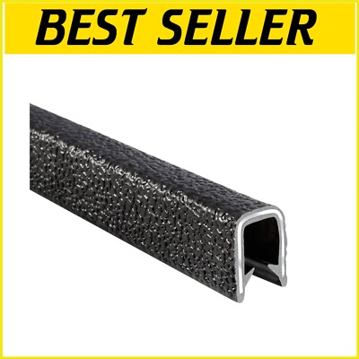 Professional Grade Black PVC Edge Trim   25 Feet, Quick Push-On Installation