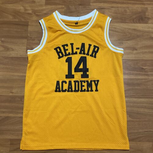 Unbranded Men's Yellow Bel-Air Academy Smith 14 Basketball Jersey  Size Large - Afbeelding 1 van 5