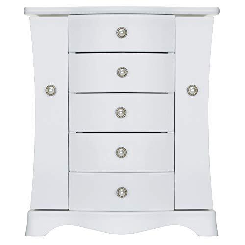 Jewelry Box - Made of Solid Wood with 4 Drawers Organizer and Built-in White - Bild 1 von 6