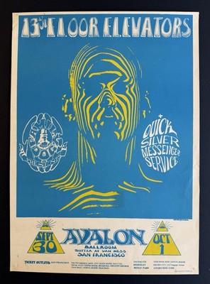 13th FLOOR ELEVATORS -AVALON BALLROOM SAN FRAN 1966 PSYCHEDELIC PRINT BY MOUSE
