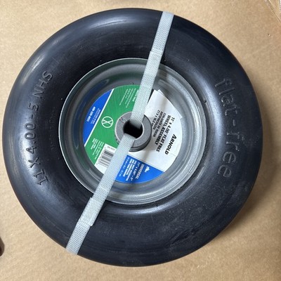 11'' x 4'' Universal Replacement Flat-Free Tire for Zero-Turn Mowers, Black