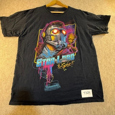 Marvel Guardians of the Galaxy Star-Lord Groot Loot Crate T-Shirt Black Mens L