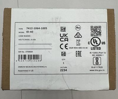 OMRON MICROSCAN ID-40 MICROHAWK 7412-1064-1005