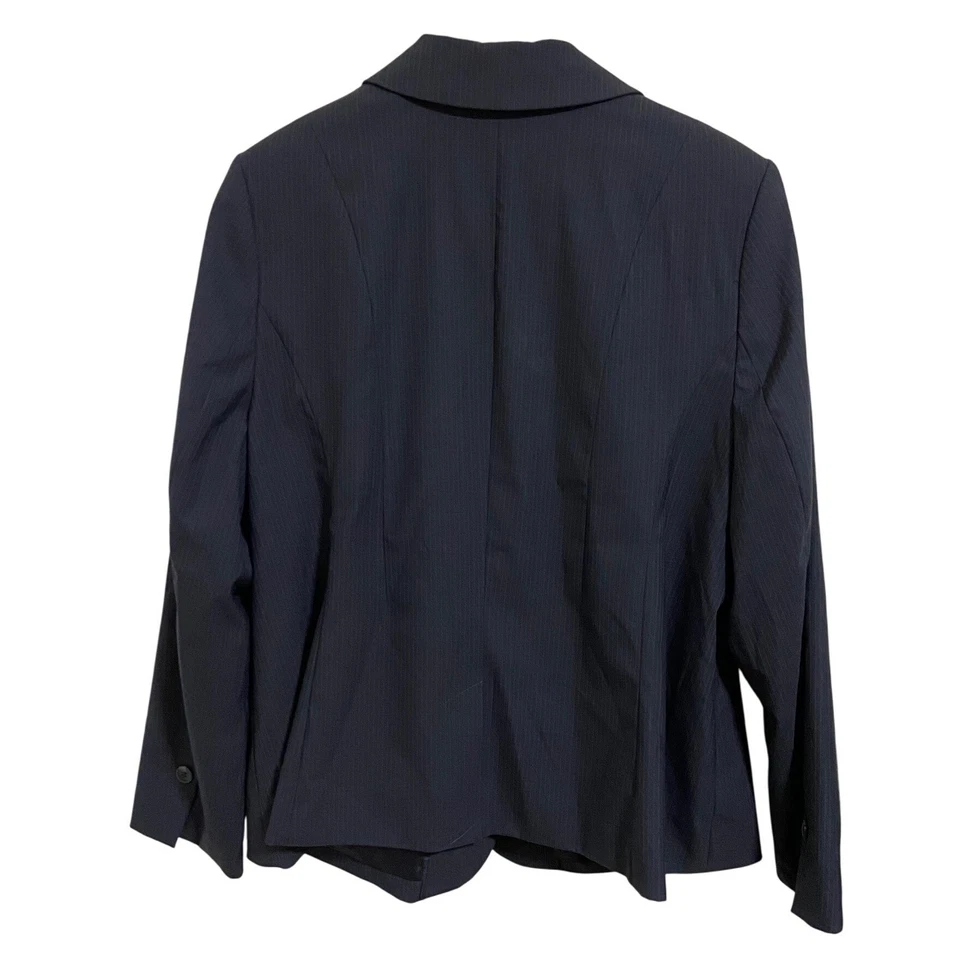 Jaqueta Lane Bryant Blazer Listra de Giz Azul Marinho Negócios Carreira Profissional 20 - Imagem 3 de 4