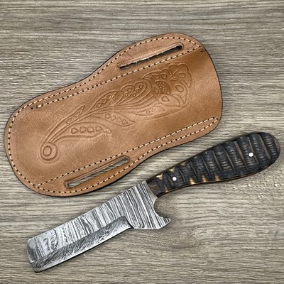 8 INCH HANDMADE DAMASCUS STEEL BULL CUTTER SKINNER KNIFE W/SHEATH