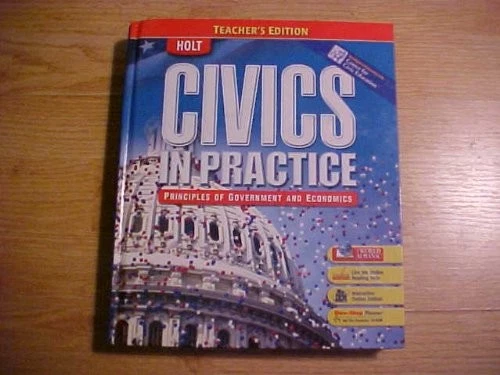 CIVICS IN PRACTICE: PRINCIPLES OF GOVERNMENT AND By Rinehart Holt - Hardcover - Picture 1 of 1