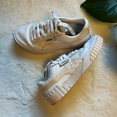 weiße rosa Puma Cali Damen Sneaker mit Plateau Sohle   Gr.: 37