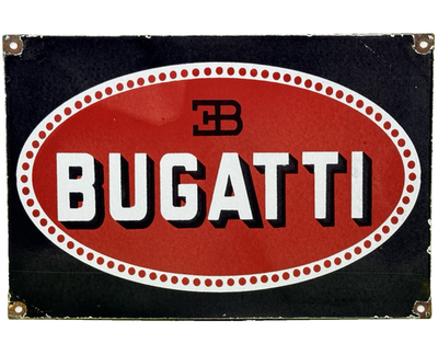#ad #ad VINTAGE BUGATTI PORCELAIN DEALERSHIP SIGN FRANCE LAMBORGHINI GAS OIL FERRARI $122.49