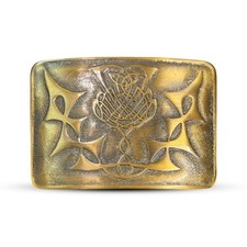 Scottish Highland THISTLE Kilt Belt Buckle Brass Antique Finished