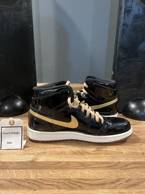 Size 12 - Air Jordan 1 Retro OG High Black Gold PL for sale online