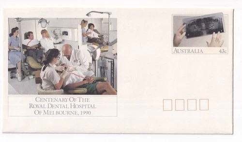 STAMP AUSTRALIA  "ROYAL DENTIST HOSPITAL" 43 CENT 1990 ENVELOPE