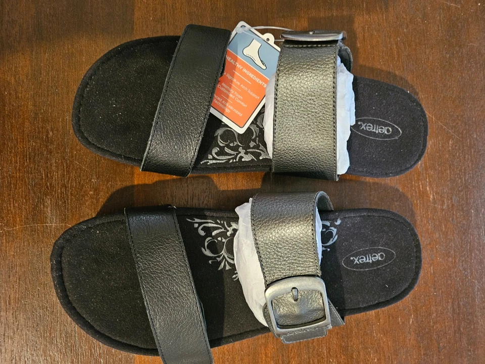 Aetrex Daisy Adjustable Orthopedic Slide In Black, Size 9, NIB MSRP-129 - Image 4 of 4