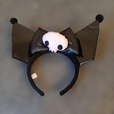 Sanrio Kuromi Black Headband with Pink Skull Bow