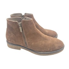 Italeau Foliana Ankle Boots Women's US 7.5 Nut Brown Weatherproof Suede Leather