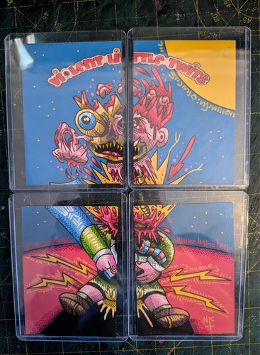gpk Sketch Card In Inks Violent Little Twits Range , ADAM BOMB 4 CARDS! - Picture 3 of 4