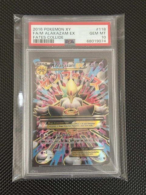 2016 POKEMON XY FATES COLLIDE #118 FULL ART/M ALAKAZAM EX PSA 10