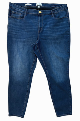 Universal Thread Mid Rise Indigo Dark Wash Stretch Skinny Jean, Size 22W