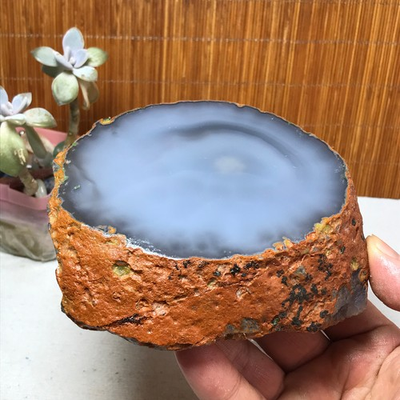 #ad 853g Natural Enhydro Mobile water bladder agate chalcedony moving Specimen A2506 $122.50