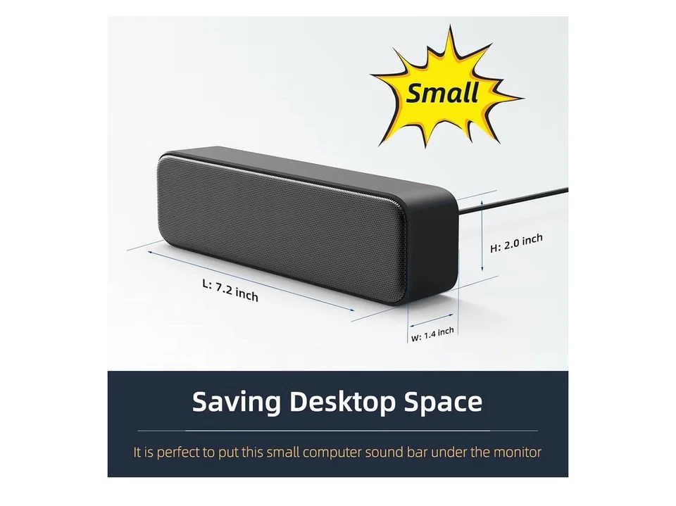 LIELONGREN Update USB Computer /Laptop Speaker with Stereo Sound & Enhanced Bass - Image 3 of 4