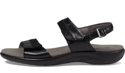 SAS Nudu 9 N 9N Comfort Sandal Midnight Black Leather Adjustable Made USA