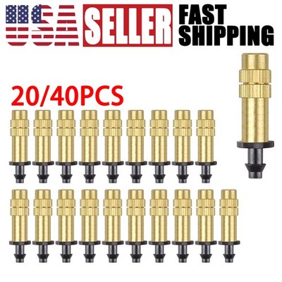 20/40PCS Brass Misting Nozzles Sprinkler Outdoor Cooling System Garden Sprayer