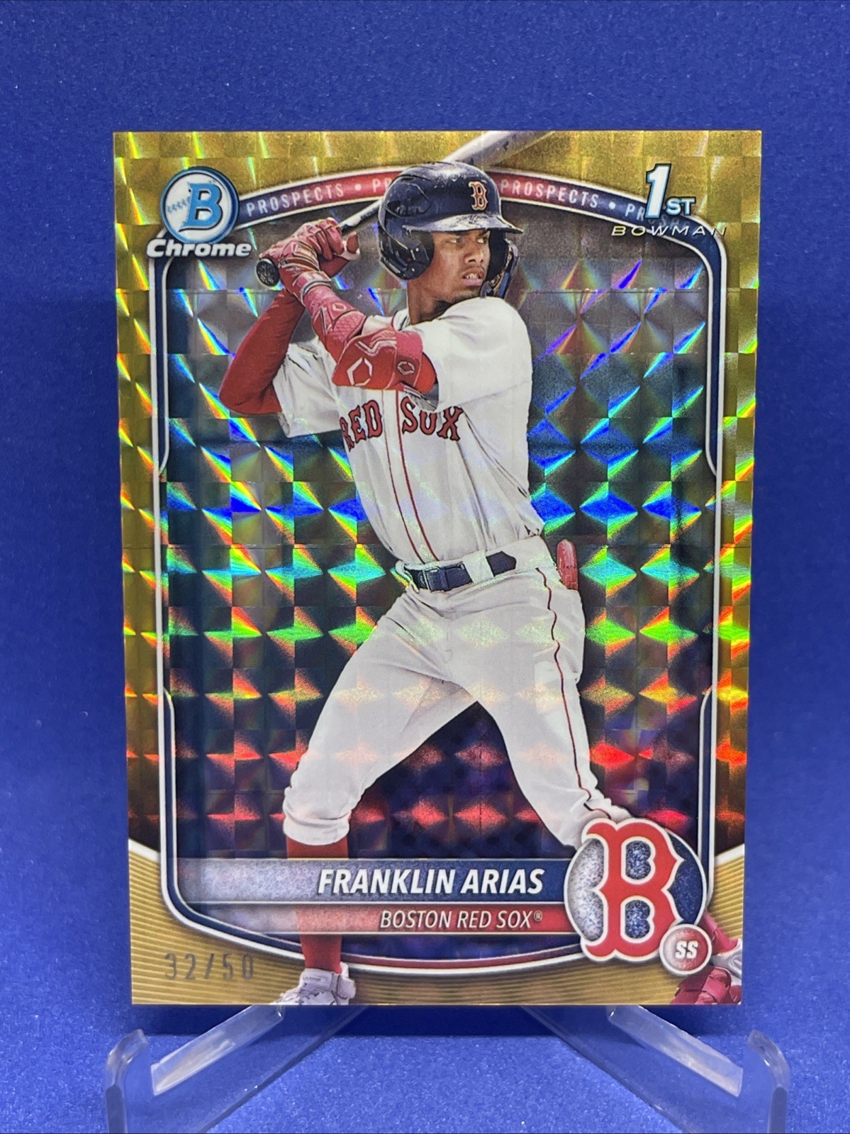 2025 Bowman Chrome Franklin Arias Gold Geometric Refractor /50 🔥 RC #BCP-67