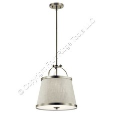 Kichler Lighting 44107NI 2-Light Brushed Nickel Pendant w/ Satin Diffuser Shade