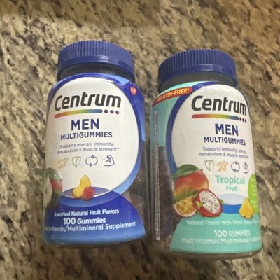 2 - Centrum Men Multigummies 100 Gummies Each Exp: 12/26 Multivitamins Tropical