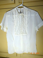 Vntg / Antique Sheer Lace Womens Blouse  SM  See Measurements  655