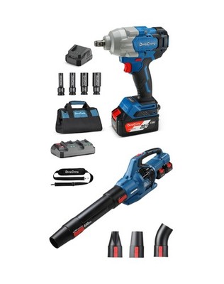 DongCheng Leaf Blower, 650CFM 40V Cordless Leaf Blower with 2 * 4.0Ah Batteri...