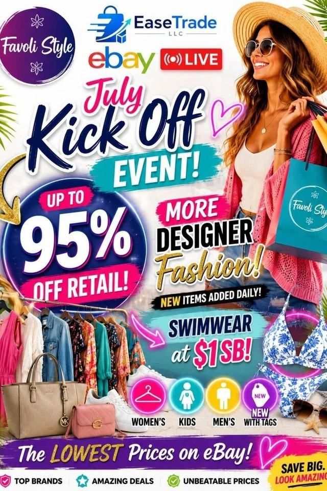💖 July Kick Off! $1 Swimwear + NWT Designer Fashion Up to 95% Off