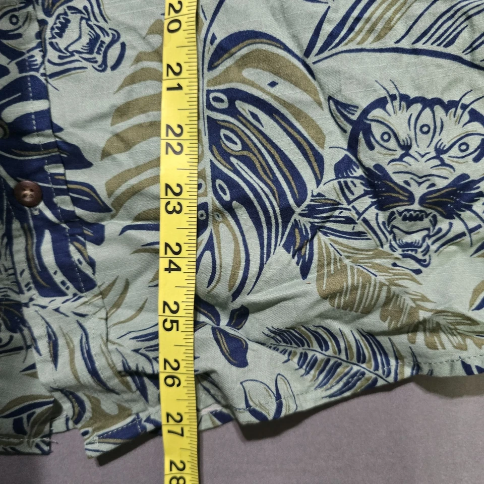 Reef Men's Roscoe Short Sleeve Shirt green small Hawaiian Aloha button collar - Image 2 of 4