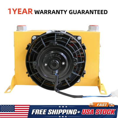 #ad New 12V 80W Hydraulic Air Oil Cooler Air Cooled Heat Exchanger Oil Radiator $93.68