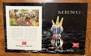 MILLER HIGH LIFE Beer Deadstock Menu Cover  (VTG, 50s)
