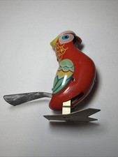 Vintage Wind-Up Tin Litho Parrot Bird Toy NOT Tested
