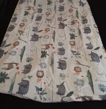 Pottery Barn Kids Colby Crib Fitted Sheet Zoo Animals Print White Green Blue Red
