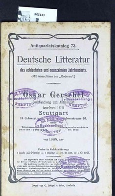 Deutsche Litteratur des achtzehnten und neunzehnten Jahrhunderts (Mit Ausschluss
