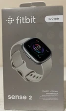 Fitbit Sense 2 Activity Tracker - Lunar White/Platinum Aluminum
