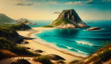 Digital Art Landscape Sea Picture Oil Painting Style Decor Wallpaper Background