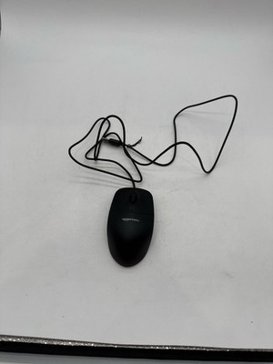 Amazon Basics 3-Button Wired USB Mouse Optical Tracking Scroll Wheel Black