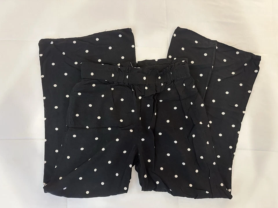 Aeropostale Women’s Polka Dot Two Piece Set Crop Top XS Pants S Black White - Image 4 of 4