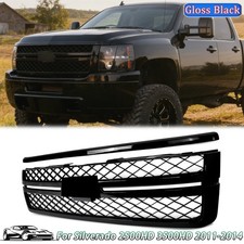 Front Grille W Gloss Black Hood Molding For Silverado 2500 3500hd Lt 2011-2014 Front Grille W Gloss Black Hood Molding For Silverado 2500 3500hd Lt 2011-2014