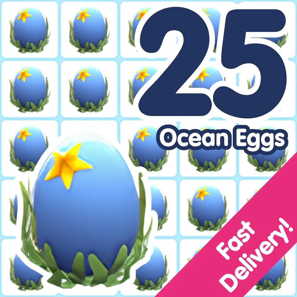 25 Ocean Eggs ✨US Seller ✨ Adopt From Me Today!