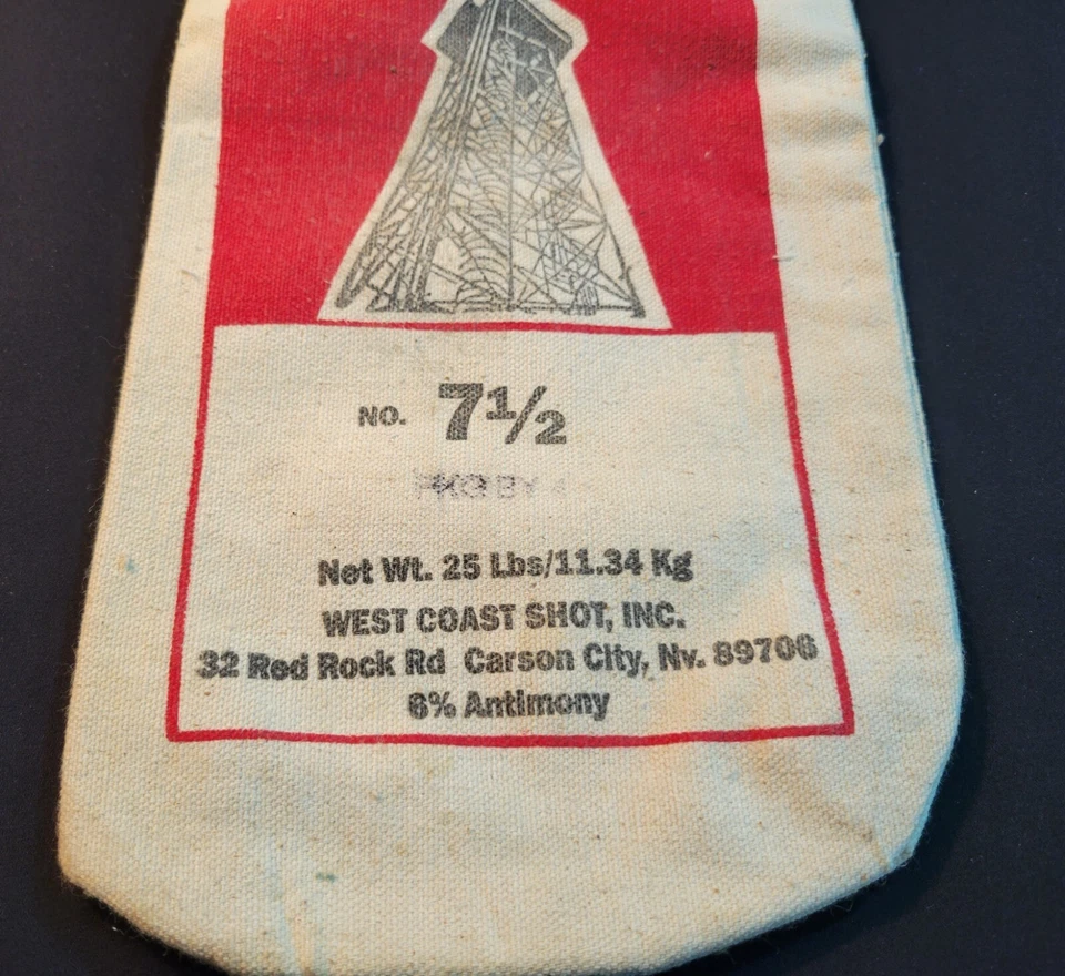 Vintage West Coast Premium Magnum Shot - No. 7 1/2 - Empty Lead Shot Bag - Image 3 of 4