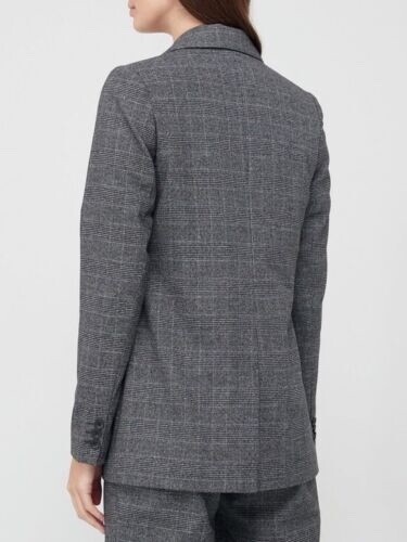 V by Very Damen Boyfriend Blazer - grau kariert GRÖSSE 12 UVP35 £ NEU KOSTENLOSE UK POST - Bild 4 von 4