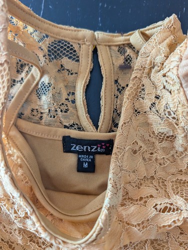ZENZI Girls Dress Mustard Lace brand NWT Party Dress Size Girls Medium - Picture 6 of 7