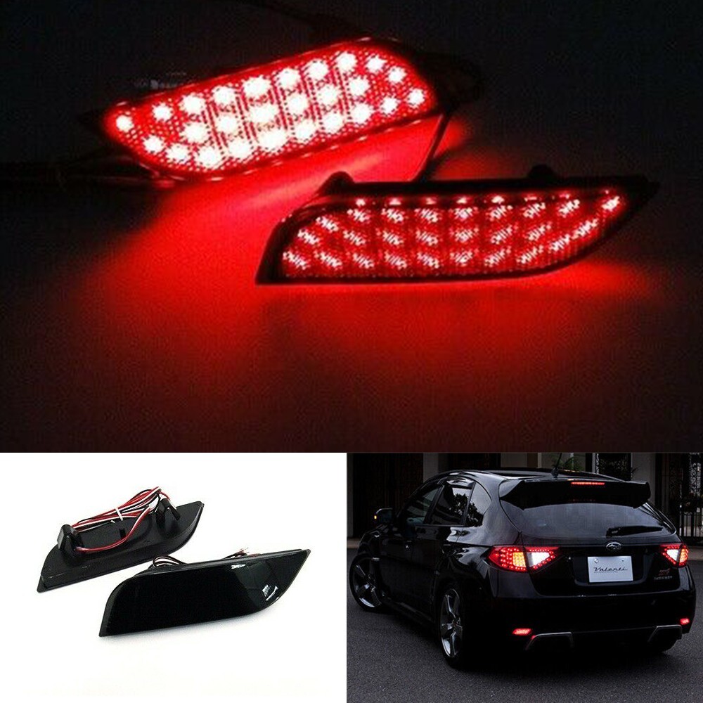 2x SMOKE LENS LED REAR BUMPER REFLECTOR BRAKE LIGHTS FOR 2013-2015 SUBARU XV CROSSTREK