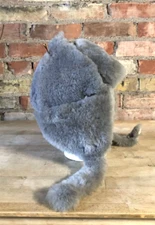 Hand Made Ushanka Trapper Gray Wool Winter Hat - One Size