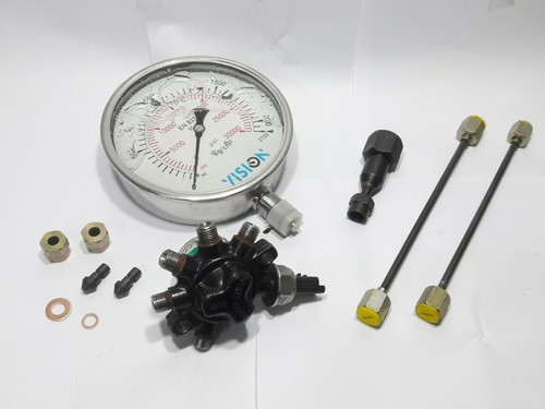 Spherical Common Fuel Rail with 2100 Bar High Pressure Liquid Filled S.s Gauge