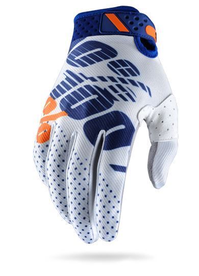 100 Percent Ridefit Gloves White Navy Adult MX Motocross Off-Road Enduro  MTB DH